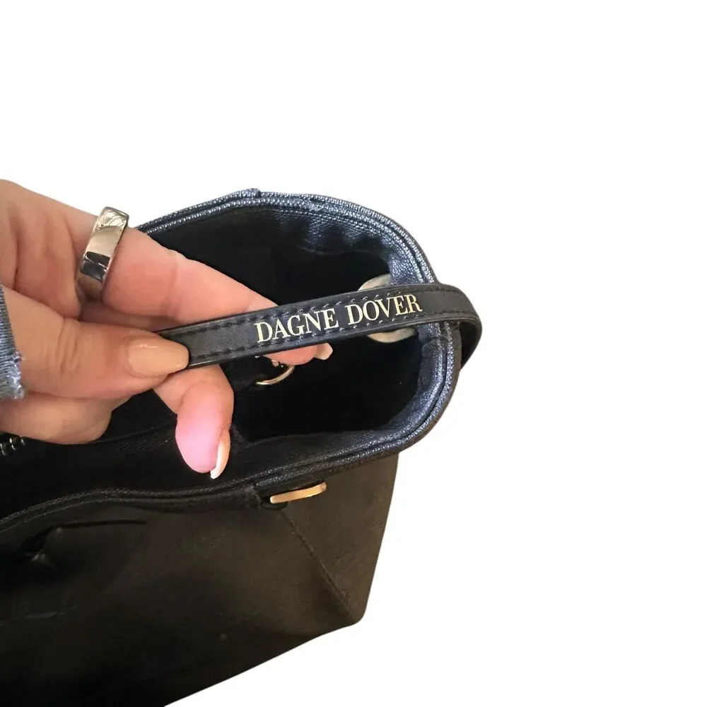 DAGNE DOVER Signature‎ Laptop Tote Vegan Leather Black
